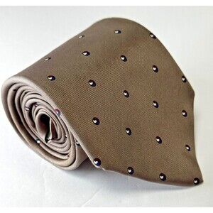 Christian Dior Tie Mens Silk Woven Polka Dot Pattern Classic Made in USA Italy